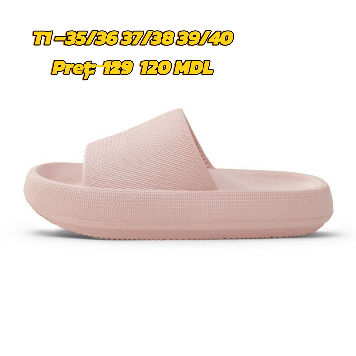 Papuci Vară cu Talpă Groasă – Material MD, Ușori și Confortabili