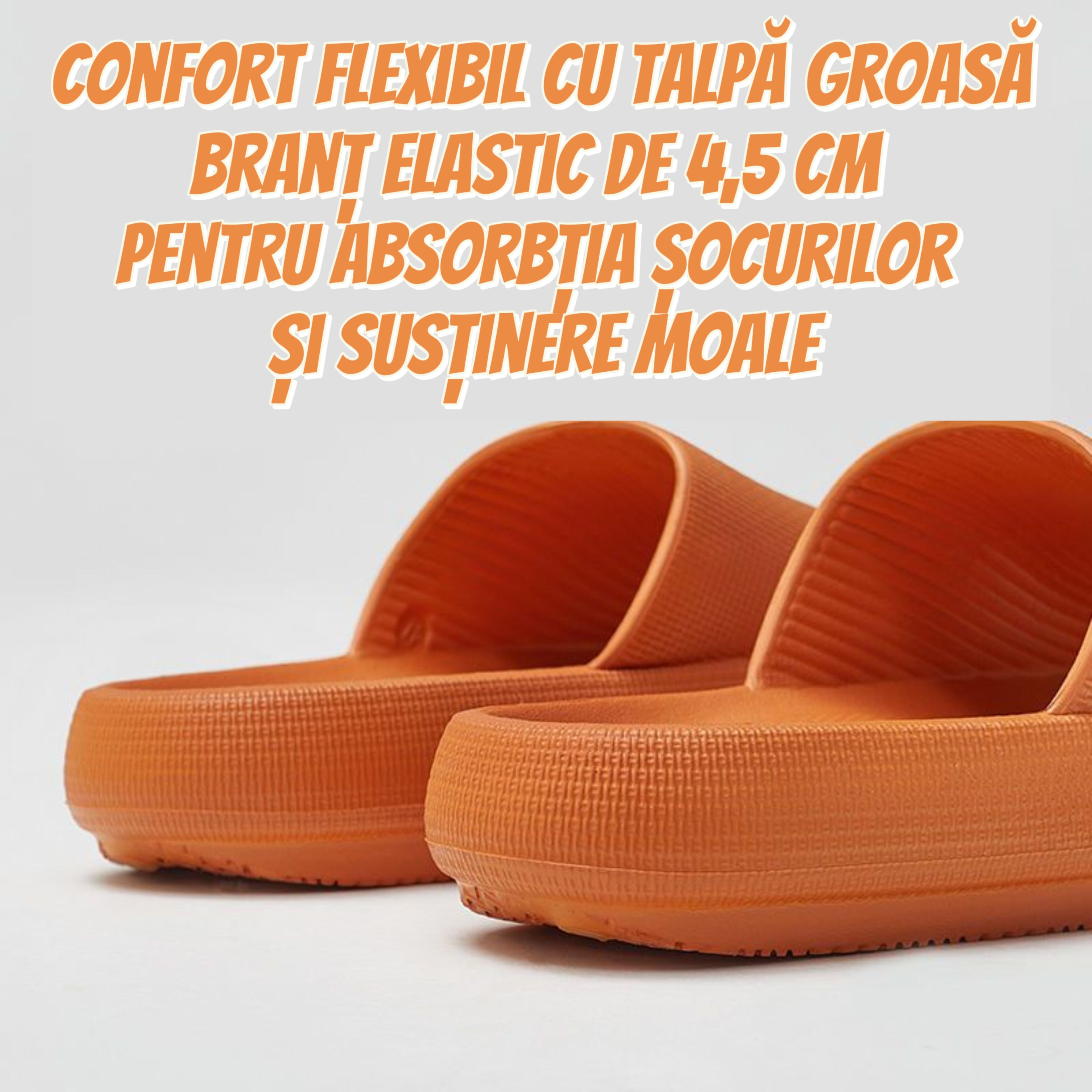 Papuci Vară cu Talpă Groasă – Material MD, Ușori și Confortabili