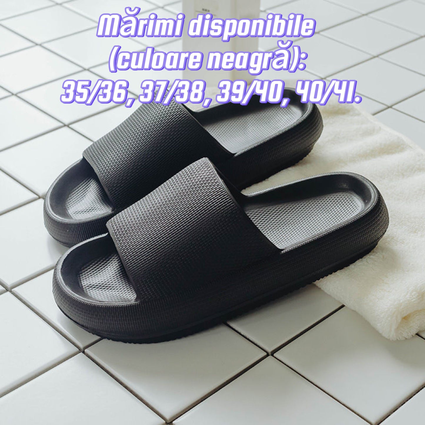 Papuci Vară cu Talpă Groasă – Material MD, Ușori și Confortabili